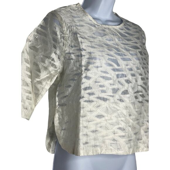 Sister Jane Women's Cross‎ Out Cropped Top White SZ M - Picture 3 of 7